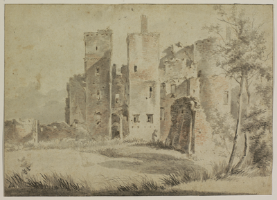 206302 Gezicht op het vervallen kasteel De Haar bij Haarzuilens uit het westen.N.B. De gemeente Haarzuilens is per 1 ...